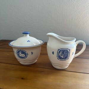Vintage Pfaltzgraff Maison Blue Sugar & Creamer Set – Farmhouse Kitchen Decor